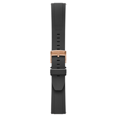 Pininfarina FKM Rubber 22mm Watch Strap - Black - Rose Gold Buckle