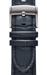 Genuine Italian Leather 22mm Dress Watch Strap – Dark Grey - Rose Gold Buckle - Pininfarina Hybrid Watch UK