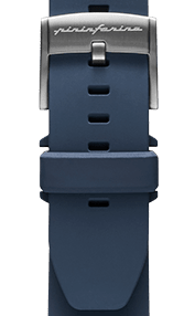 FKM Rubber 22mm Watch Strap - Dark Blue - Grey Buckle - Pininfarina Hybrid Watch UK