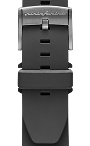 FKM Rubber 22mm Watch Strap - Black - Dark Grey Buckle