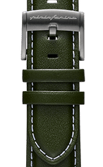 Genuine Italian Leather 22mm Watch Strap – Green - Dark Grey Buckle - Pininfarina Hybrid Watch UK