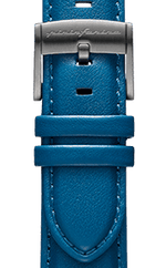 Genuine Italian Leather 22mm Watch Strap – Blue - Dark Grey Buckle - Pininfarina Hybrid Watch UK