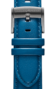 Genuine Italian Leather 22mm Watch Strap – Blue - Dark Grey Buckle - Pininfarina Hybrid Watch UK