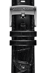 PININFARINA GENUINE ITALIAN LEATHER 22MM WATCH STRAP – Dressy Black WITH STEEL BUCKLE - Pininfarina Hybrid Watch UK