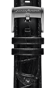 PININFARINA GENUINE ITALIAN LEATHER 22MM WATCH STRAP – Dressy Black WITH STEEL BUCKLE - Pininfarina Hybrid Watch UK