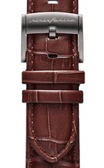 Genuine Italian Leather 22mm Dress Watch Strap – Dark Brown - Grey Buckle - Pininfarina Hybrid Watch UK