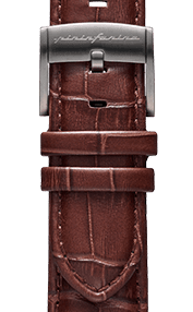 Genuine Italian Leather 22mm Dress Watch Strap – Dark Brown - Dark Grey Buckle - Pininfarina Hybrid Watch UK