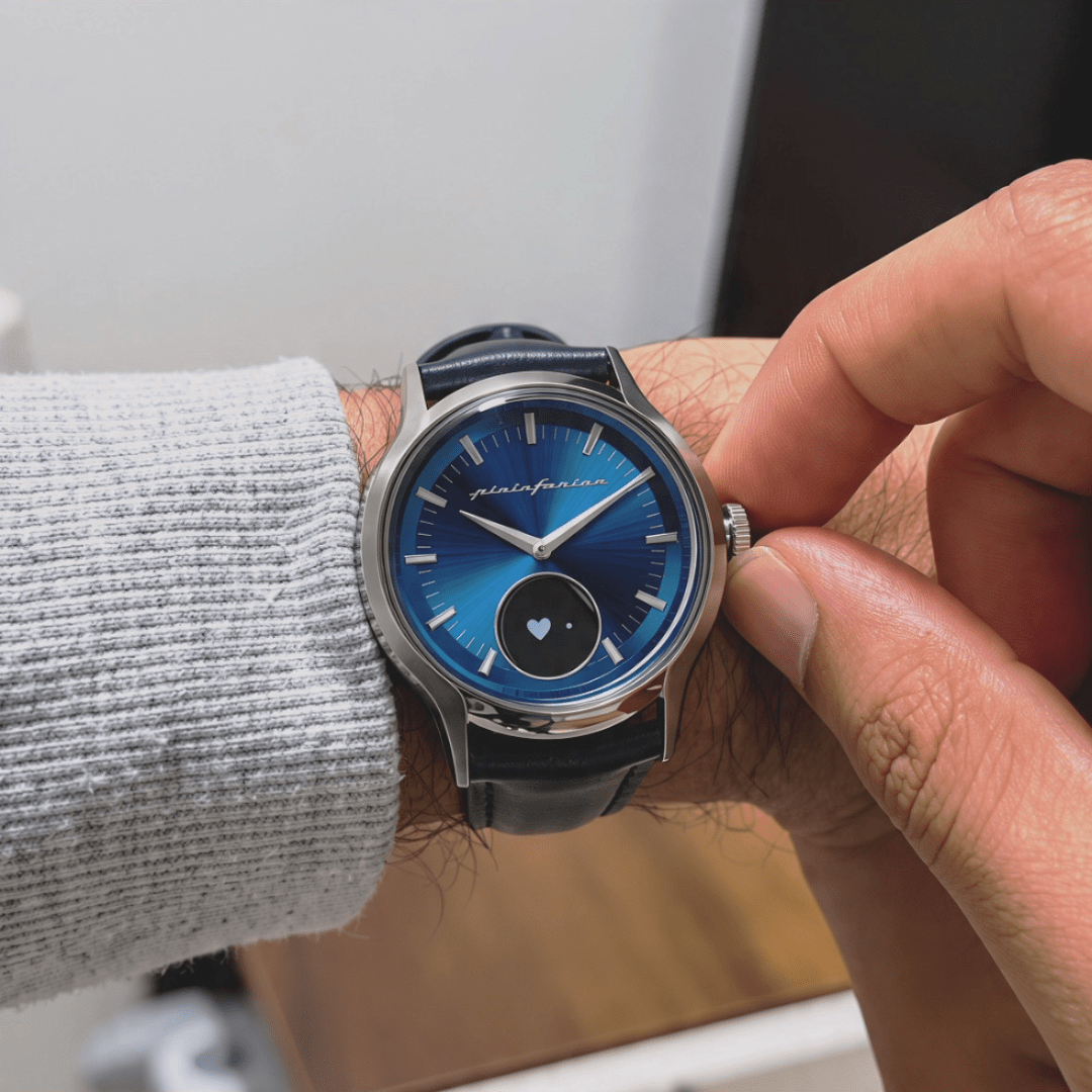 PURA Hybrid Smart Watch - Azzurro Steel - 38mm - Pininfarina Hybrid Watch UK