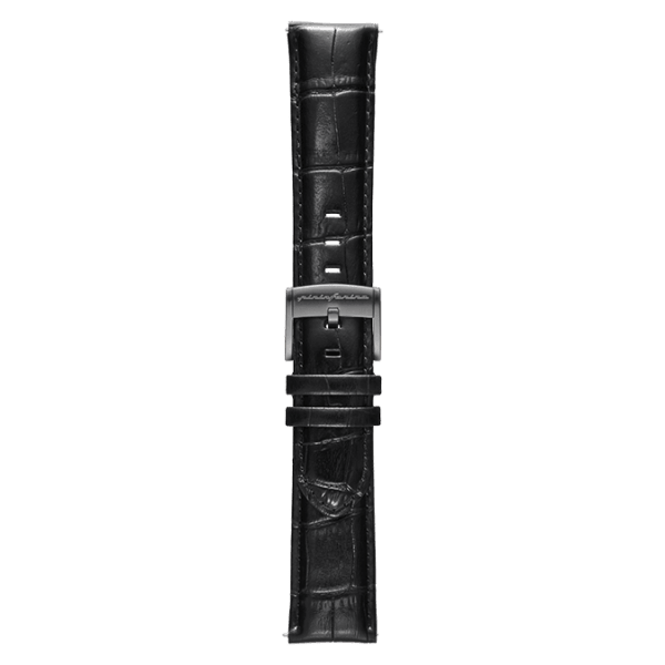 Genuine Italian Leather 22mm Dress Watch Strap – Black - Pininfarina Hybrid Watch UK