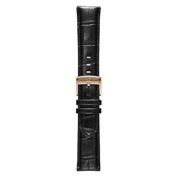 Genuine Italian Leather 22mm Dress Watch Strap – Black - Pininfarina Hybrid Watch UK