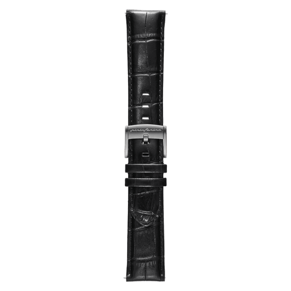 Genuine Italian Leather 22mm Dress Watch Strap – Black - Pininfarina Hybrid Watch UK