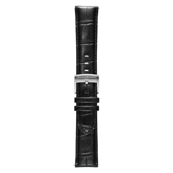 Genuine Italian Leather 22mm Dress Watch Strap – Black - Pininfarina Hybrid Watch UK