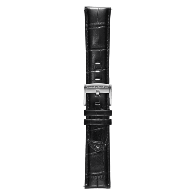 Genuine Italian Leather 22mm Dress Watch Strap – Black - Pininfarina Hybrid Watch UK