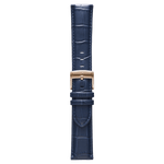 Pininfarina Genuine Italian Leather 22mm Dress Watch Strap – Dark Blue - Rose Gold Buckle - Pininfarina Hybrid Watch UK