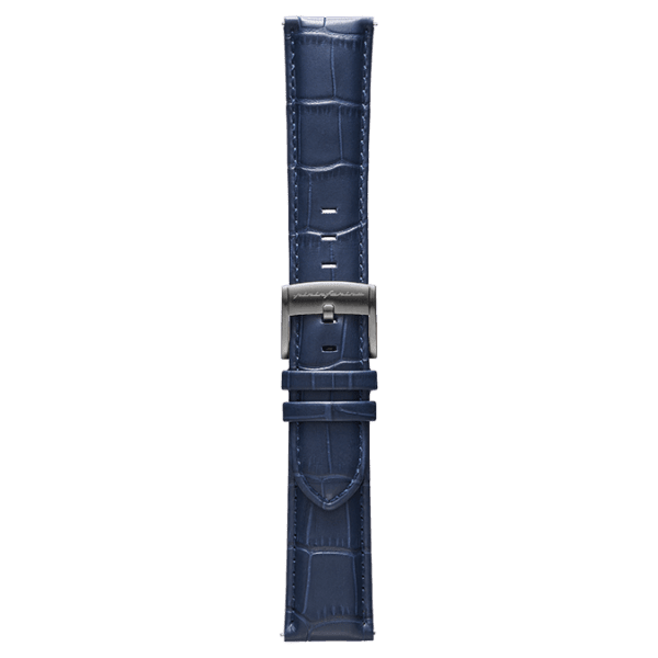 Genuine Italian Leather 22mm Dress Watch Strap – Dark Blue - Pininfarina Hybrid Watch UK