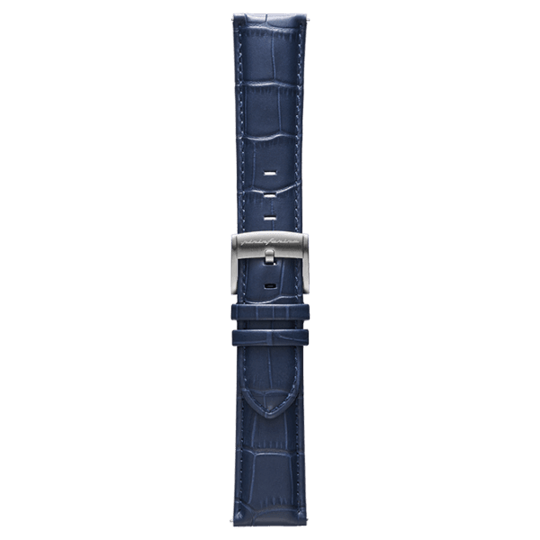 Genuine Italian Leather 22mm Dress Watch Strap – Dark Blue - Pininfarina Hybrid Watch UK