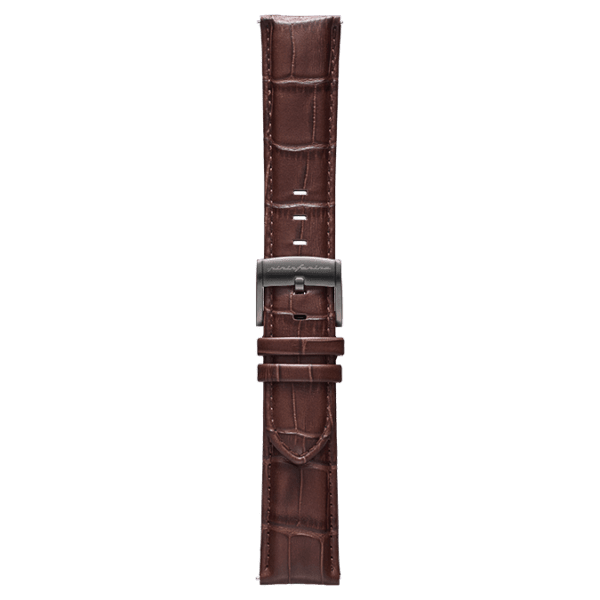 Genuine Italian Leather 22mm Dress Watch Strap – Dark Brown - Pininfarina Hybrid Watch UK