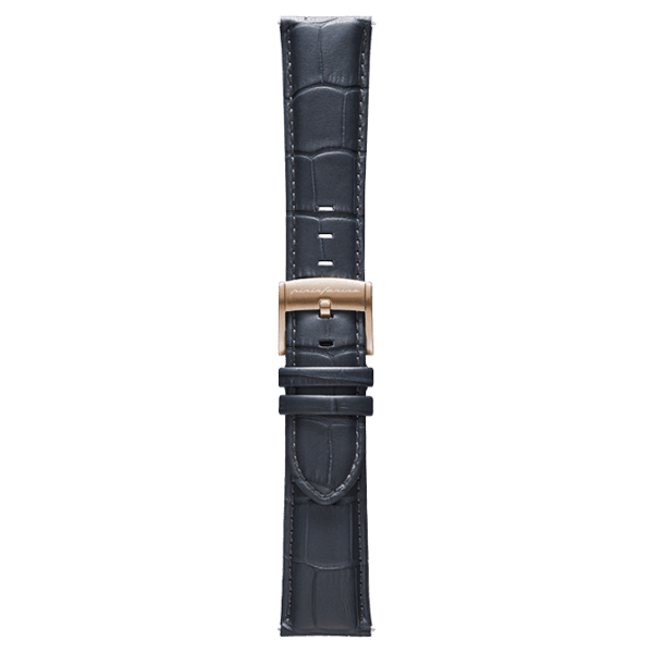 Genuine Italian Leather 22mm Dress Watch Strap - Dark Grey - Pininfarina Hybrid Watch UK