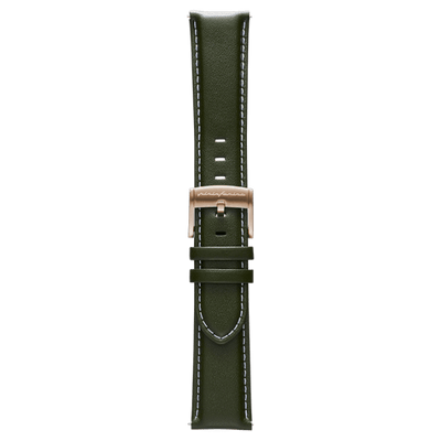 Pininfarina Genuine Italian Leather 22mm Watch Strap – Green - Rose Gold Buckle